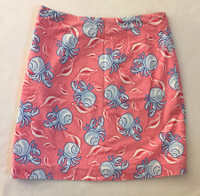 Vineyard Vines Skirt Pink Hermit Crab Shells Beach Size 0 Cotton Blend Lined