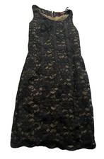 Sinquanone Dress Size 0 Length 36” Zipper Lace Nylon Poly #ST28