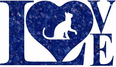Cat Love My Cat Glitzer Vinyl Aufkleber Sticker 10 Farben Katzenliebhaber
