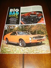 1969 AMC AMX - MUSCLECAR  ***ORIGINAL 1992 ARTICLE***