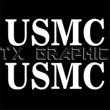 USMC VINYL DECAL UNITED STATES MARINE CORPS STICKER, 1 SET OF 2