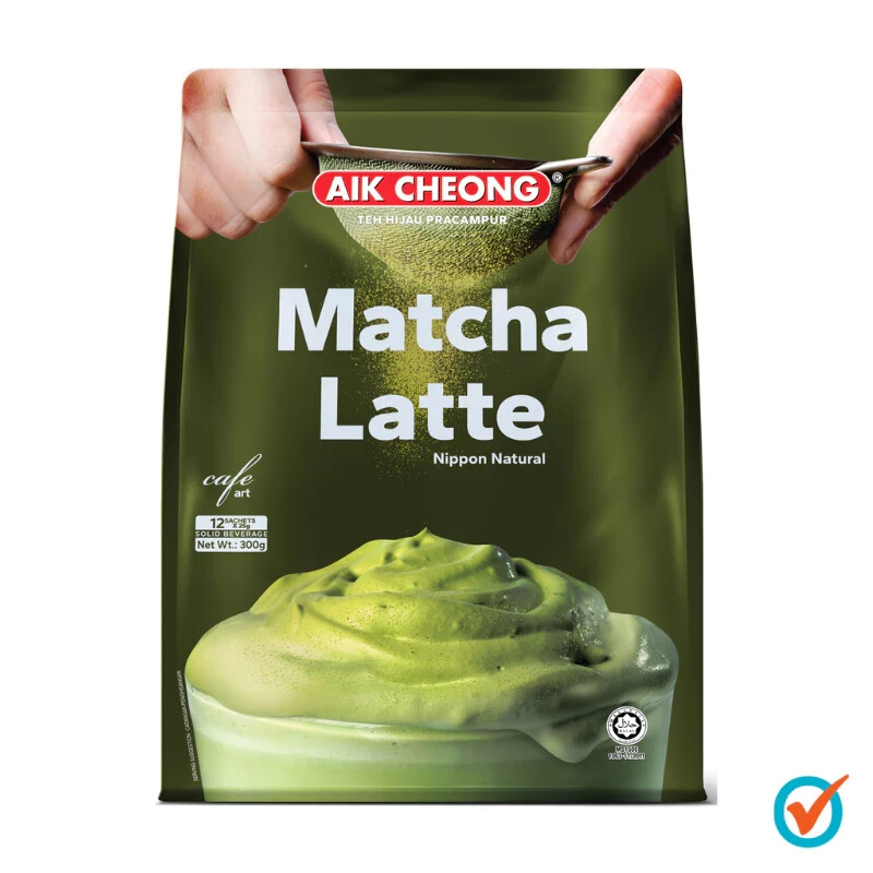 2X AIK CHEONG Matcha Green Tea Latte Caffeine-Free 300g (12