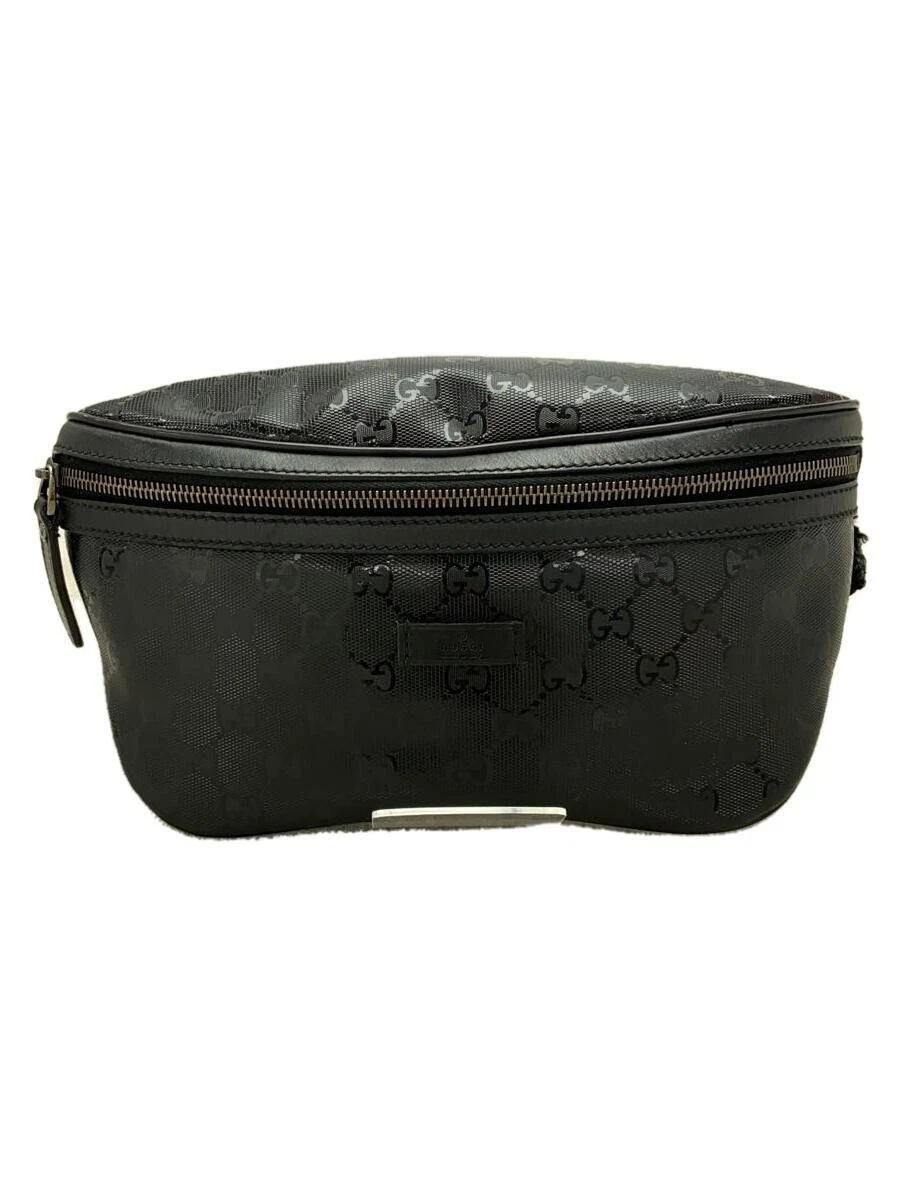 Pack ceinture bandoulière pochette taille noire GUCCI GG cuir PVC 233269