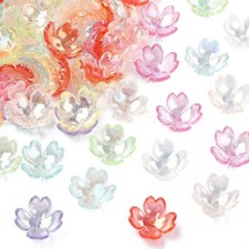 660pcs Transparent Acrylic Flower Bead Caps Blossom for Jewelry Earring Bracelet