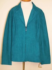 New Studio Works 14P Jacket Turquoise Zip Lightweight Blazer