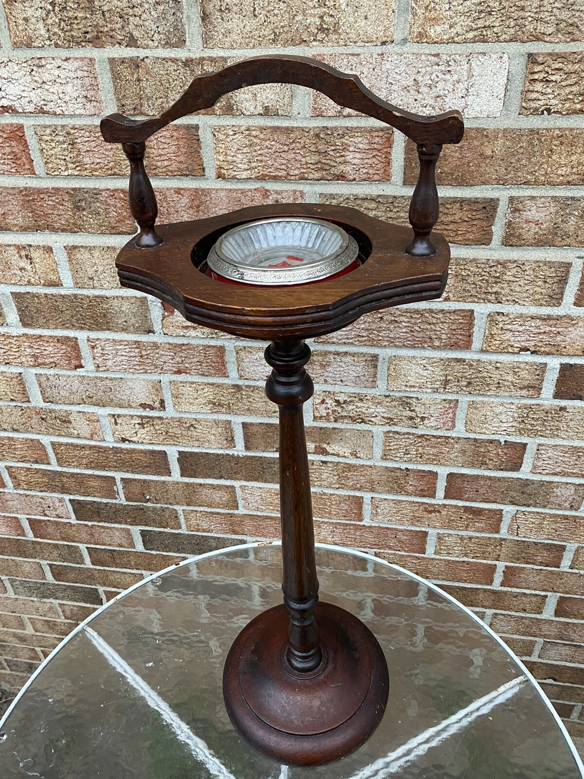 Vintage Wooden Ashtray Stand Ornate Antique Standing Ash Tray A eBay
