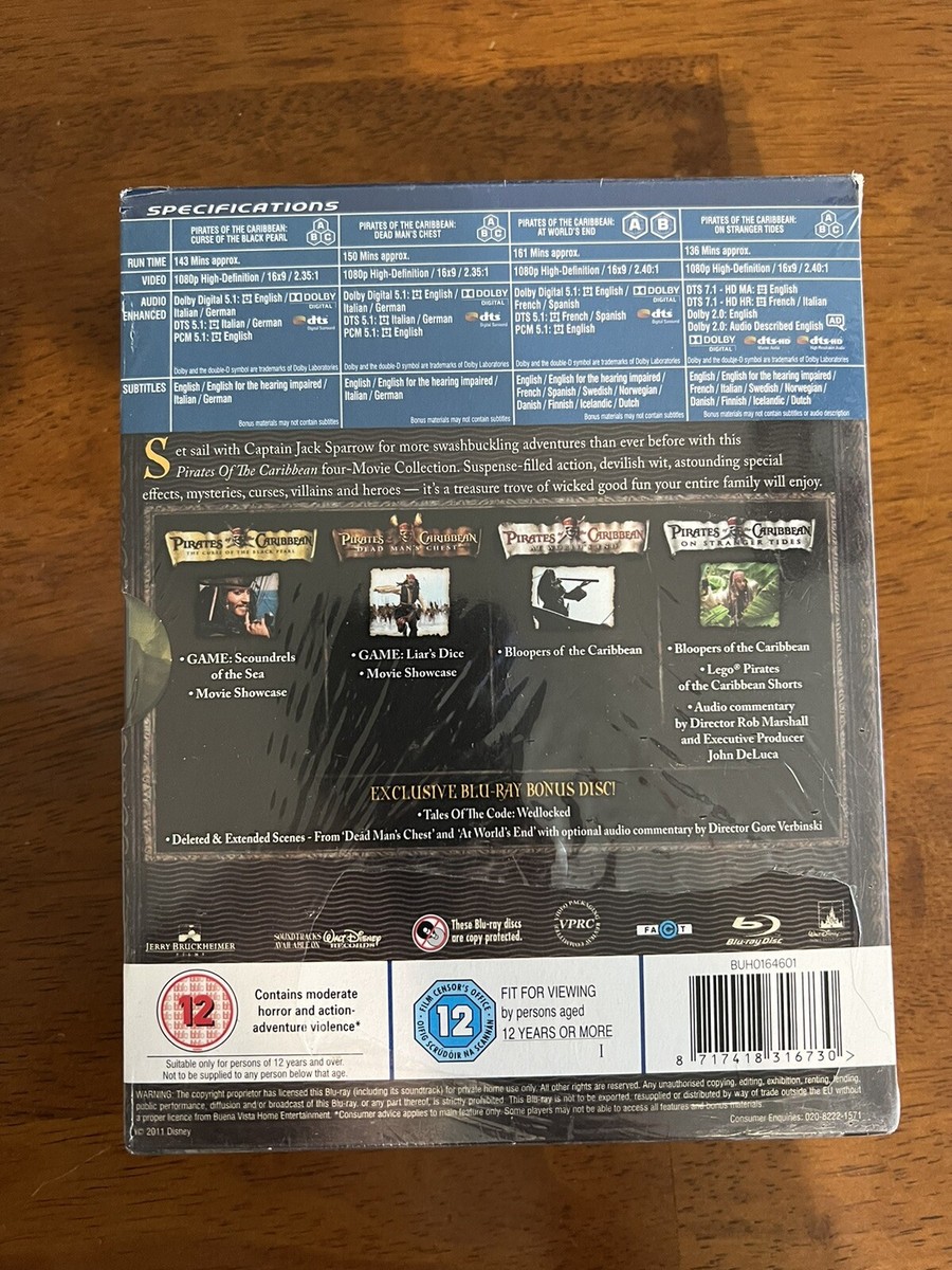 Pirates of the Caribbean Four-Movie Collection Blu Ray Box Set