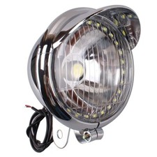 Universal Motorcycle Led Headlight Motorbike Head Lamp Chrome For Harley Chopper