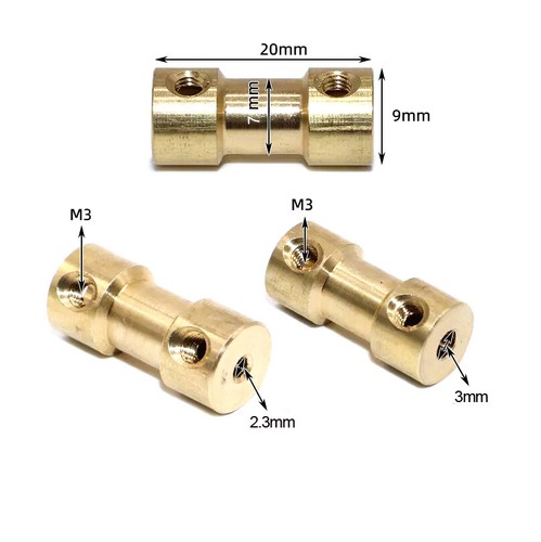 2/2.3/3/3.175/4/5/6mm Motor Coupling Brass Coupler Shaft Transmission Boat Robot - 第 13/29 張圖片