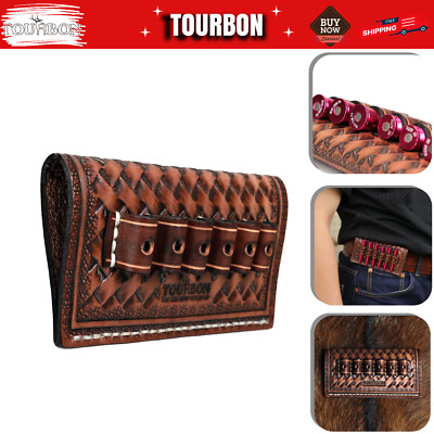 Ceinture En Cuir Tourbon Pour Cartouches – 9mm, .38, .357, Réglable