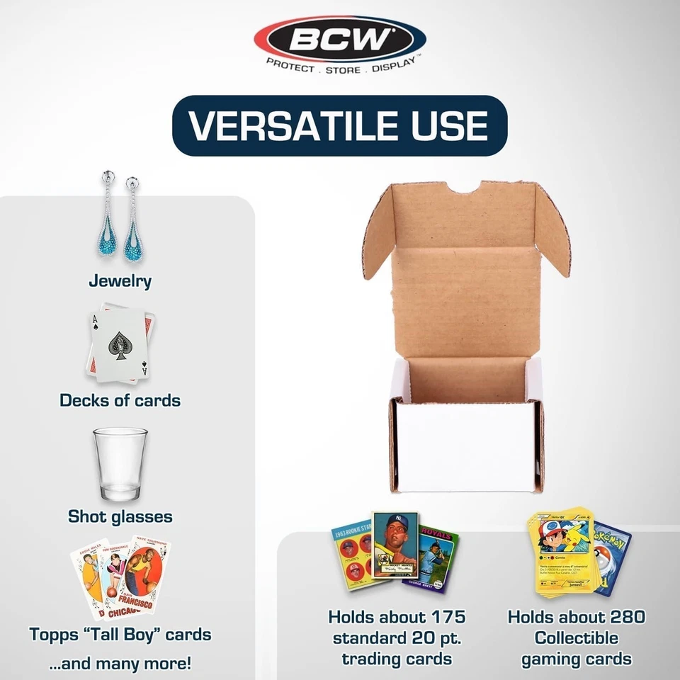 5 BCW 200 Ct Cardboard Card Boxes Sports / Game Deck Storage Coin Slab Shipping - Image 2 of 4