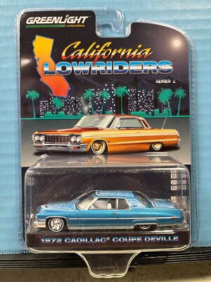 1/64 GREENLIGHT CALIFORNIA LOWRIDERS 1972 CADIILLAC COUPE DEVILLE