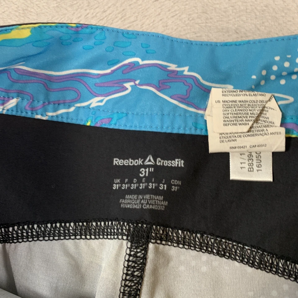 Reebok Crossfit Shorts Mens Size 40 Black Camouflage Athletic Training Gym 10" - Image 4 of 4