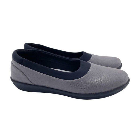 Clarks Cloudsteppers Ayla Pure Grey Loafers Women Size 6.5