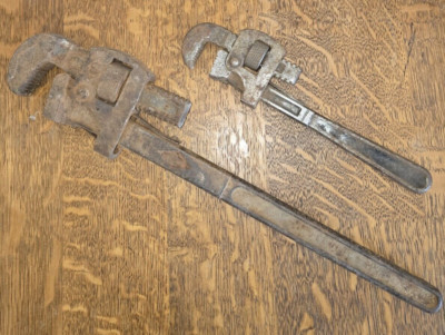 Vintage #18 Stillson/#10 Simmons Wrench Pipes Cast Steel USA