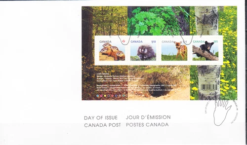 W CANADA 2602 FDC JUVENILE WILDLIFE SOUVENIR SHEET FIRST DAY COVER