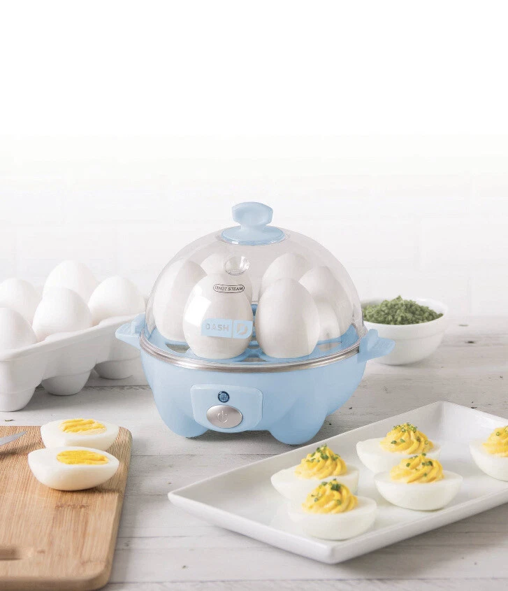 DASH Rapid Egg Cooker 7-Capacity 360W Blue for Hard Soft Boiled Poached Eggs