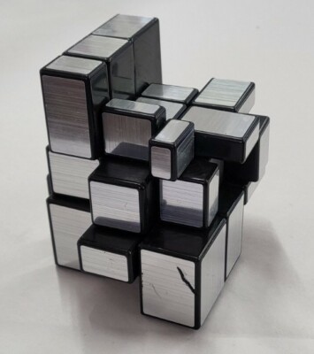 Rare Asymmetric Rubik's Cube 2 Colors Black & Silver