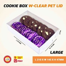 Cake Box Large with  PET Clear Lid Cookie Boxes 210x145x47mm Display AU STOCK