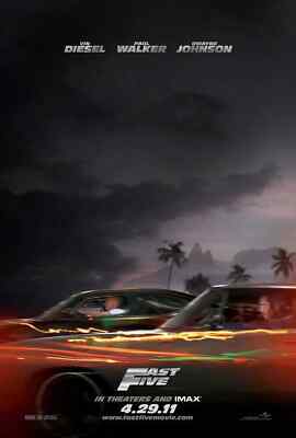2011 Fast Five ORIGINAL Movie Poster 11x17 One-Side RARE (Buy 2 Get 1 Free!)