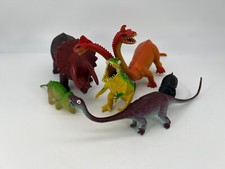 1970/80 Vintage Plastic Dinosaur Monster Lot of 6 T-Rex Triceratops Hydra