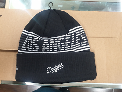 New Era MLB Los Angeles Dodgers Black On Field Cuffed Knit Beanie