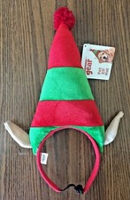 Companion Gear PET SANTA'S ELF HAT FUNNY DOG HEADWEAR CHRISTMAS HOLIDAY COSTUME