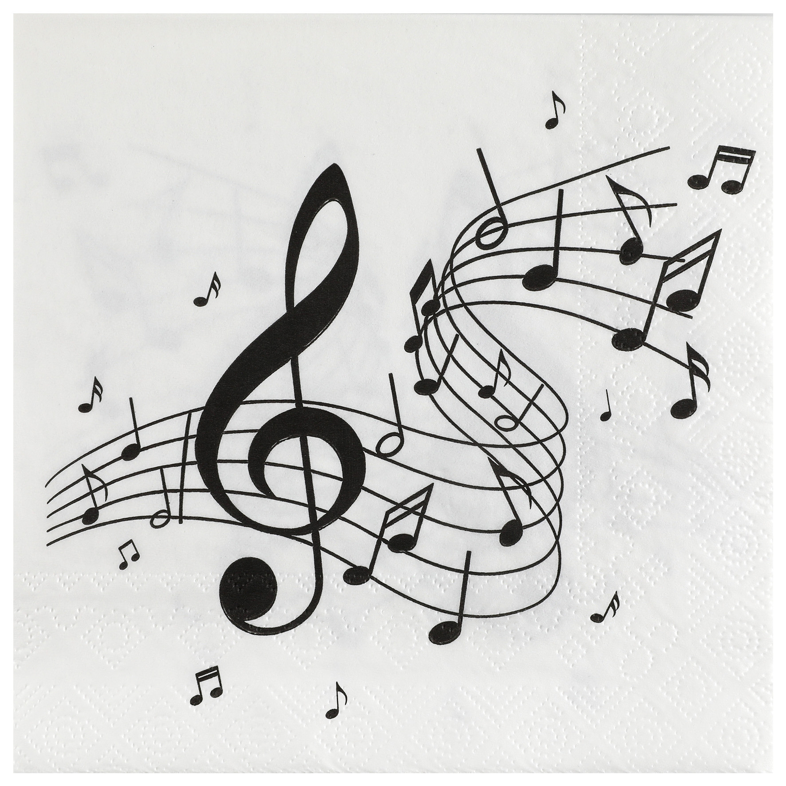 Music Party Paper Napkins Black White Pop Classical Jazz Opera Musical Notes x20