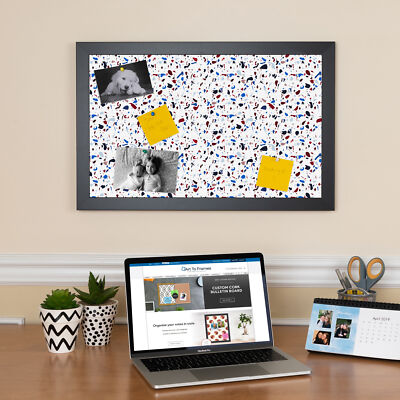 ArtToFrames Custom Cork Bulletin Board Venetian Tile Framed in Satin Black