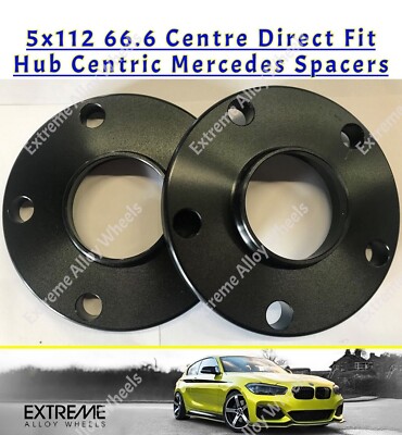 Alufelgen Spurverbreiterung 15mm schwarz x 2 passend für Mercedes EQA EQB EQC EQE EQS EQT 66.6