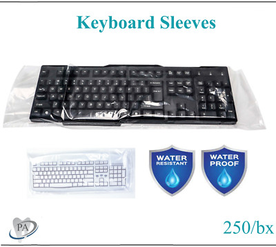 Disposable Keyboard Cover Sleeves 22''W x 14''L Universal Keyboard Sleeve, Clear