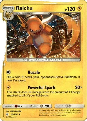 1997 Pokemon Topsun Raichu Error Blue Back Japanese Card Vintage