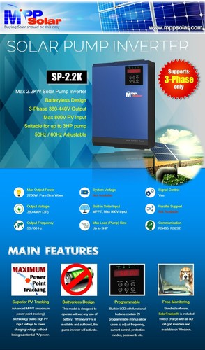 Solar pump inverter 2200w 3 phase MPPT PV input max 800V 50hz 60hz - 第 7/10 張圖片