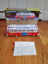 VINTAGE TIN QSN AIRPORT LIMOUSINE BUS WITH FRICTION  NOISE MF910 MADE IN CHINA