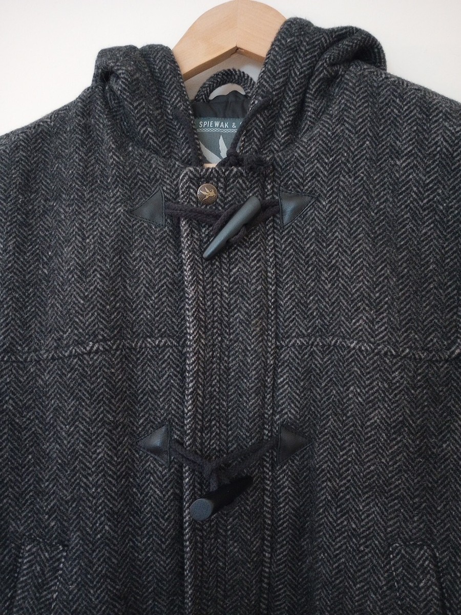 VTG Rare I. Spiewak&Sons Harris Tweed Duffle Hooded