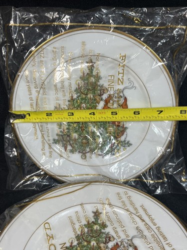 Vintage 1978 New Old Stock Sealed Fitz & Floyd St. Nicholas Salad Plates 7.5” - Picture 2 of 13