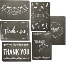 Best Paper Greetings 144-Count Thank You Cards with Envelopes, Blank 6 Assorted 