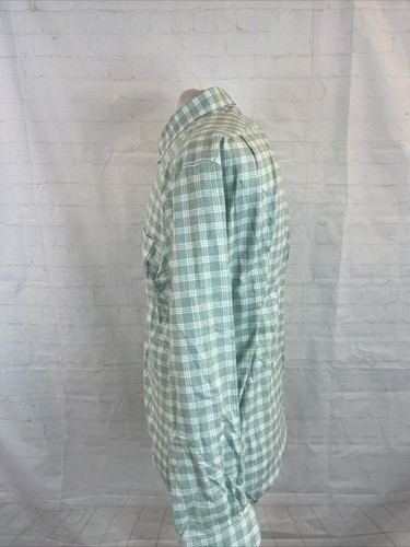SLIM Charles Tyrwhitt Men's White & Green Plaid Cotton Dress Shirt L $98 - Picture 4 of 8