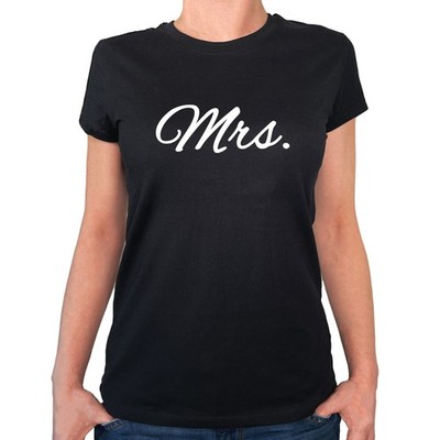 Damen T-Shirt Mrs. Schriftzug Geschenkidee Mrs. Geschenk Präsent Mitbringsel Sou