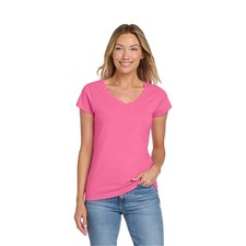 Gildan Women's Softstyle V-Neck T-Shirt, Short Sleeve Basic Tee