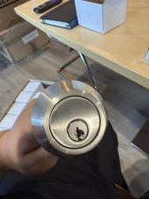 Satin Stainless Steel Single Cylinder Deadbolt Lock with Keys & Hardware New Box