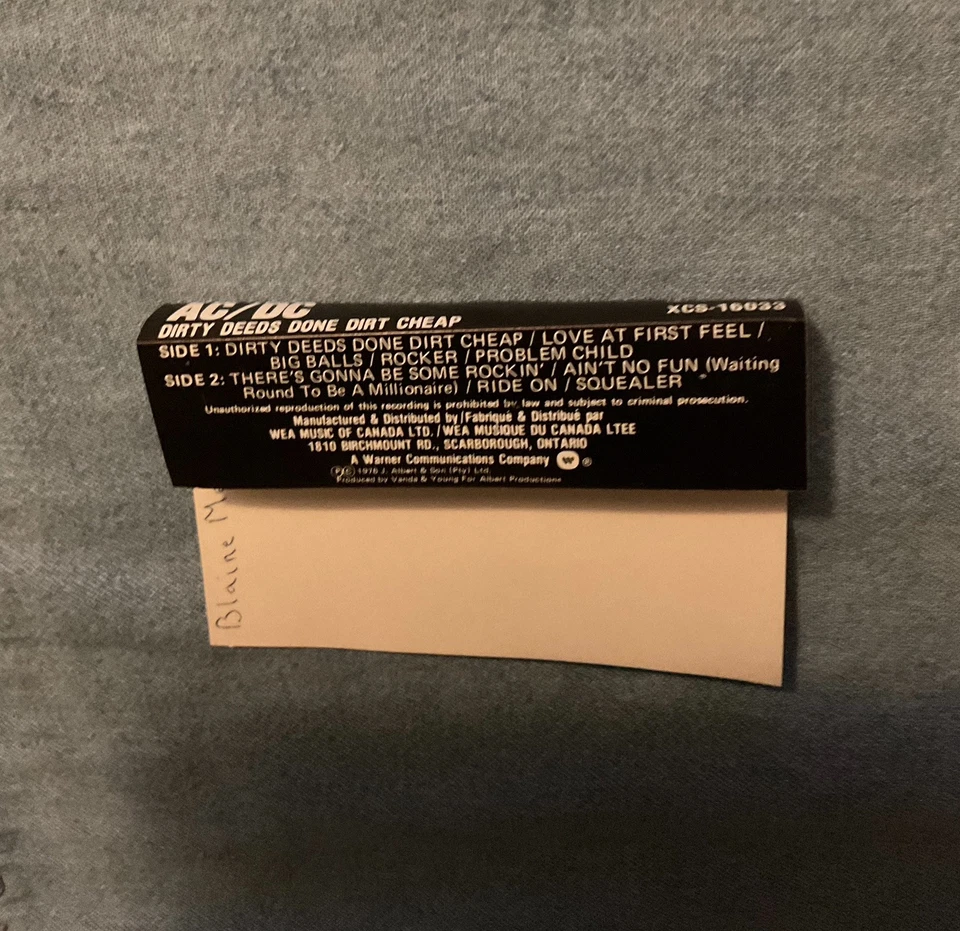 AC/DC- Dirty Deeds Done Dirt Cheap Cassette Tape - Image 2 of 4