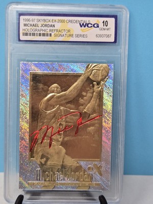 1996-97 EX-2000 MICHAEL JORDAN HOLOGRAPHIC REFRACTOR SIGNATURE 23
