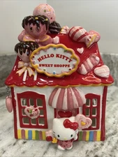 Blue Sky Clayworks HELLO KITTY SWEET SHOP Tea Light Candle House Luminary NWOT