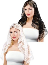 Bencailor 2 Pcs Catholic Mantilla Veil for Church The First Communion Medium