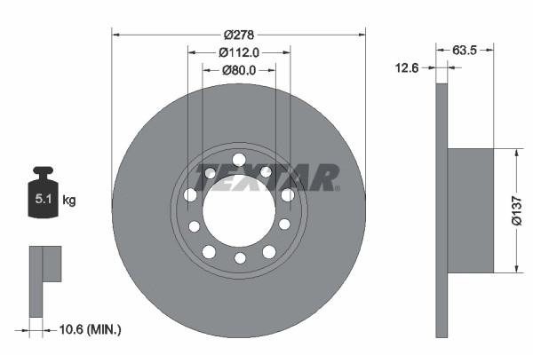 2Er-Set 2Er Set Bremsscheibe Textar 92009500 MERCEDES-BENZ 1144210012-image