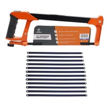 Professional Hacksaw 12" 300mm Hd Durable Grip Handle + 12 Blades Hack Saw 24tpi