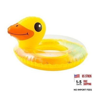 Duck Inflatable Pool Float with Glitters Inflation Yellow Swimming Ring