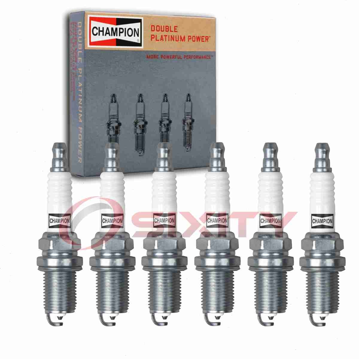 6 pc Champion Double Platinum Spark Plugs for 1999-2005 Hyundai Sonata 2.5L zz