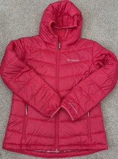 Columbia TurboDown Puffer Jacket Girls Large 14/16 550TD Omni-Heat Hooded Salmon
